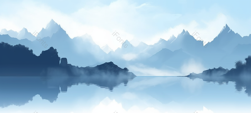 河流山水画意境手绘背景图,插画/手绘图,插画/手绘图库,插画/手绘图下载,插画/手绘